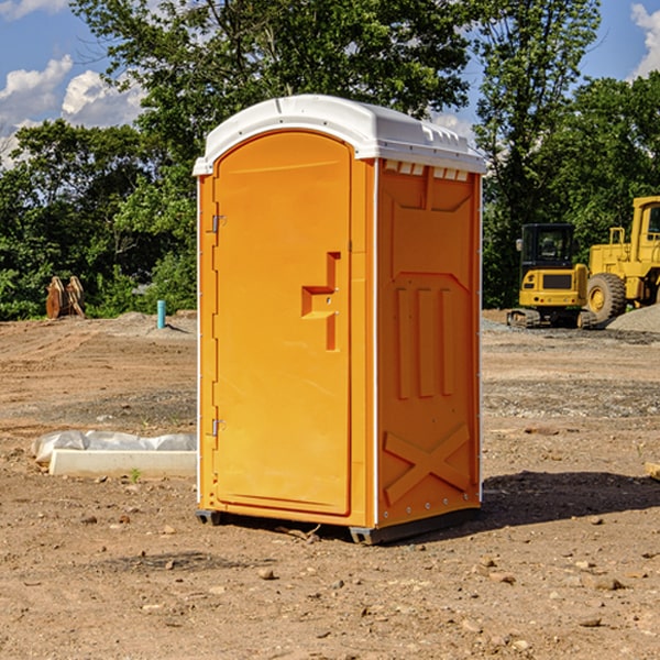 how often are the porta potties cleaned and serviced during a rental period in Reynolds